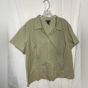 Lane Bryant green button up